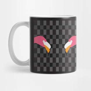 Pink Flamingo on Black White Plaids Mug